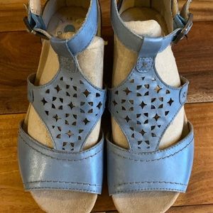 Earth Origins Sandals 8.5 Leather peacock teal blue new
